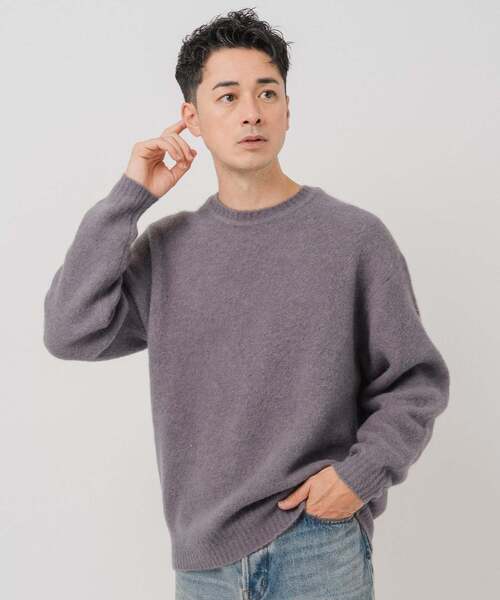 EDIFICE（エディフィス）の「スリアルパカミックス クルーネックニット（ニット/セーター・メンズ・ベージュ系その他/チャコールグレー/ブラック/ピンク/ライトグレー/ブルー系その他/パープル/グリーン・LARGE/MEDIUM/SMALL）」の12枚目の写真