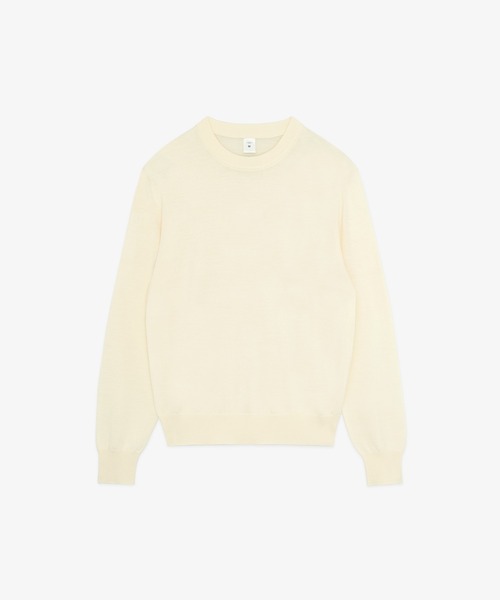 FRONT 11201(フロントワンワントゥーオーワン)の「REDE W-G Merino Crew Sweater(ニット/セーター・メンズ・ネイビー/ホワイト/ブラック/グレー・S/M/L/XL)」の1枚目の写真