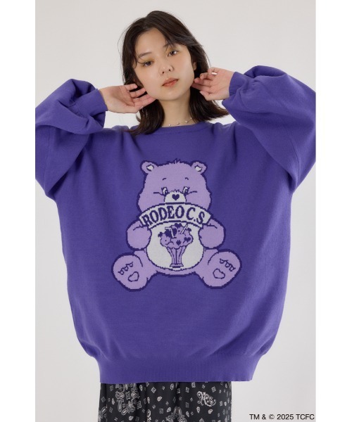 RODEO CROWNS WIDE BOWL（ロデオクラウンズワイドボウル）の「(Care Bears) カラーニットトップス（ニット/セーター・レディース・オフホワイト/ダークグリーン/イエロー/パープル/ネイビー・FREE）」の4枚目の写真