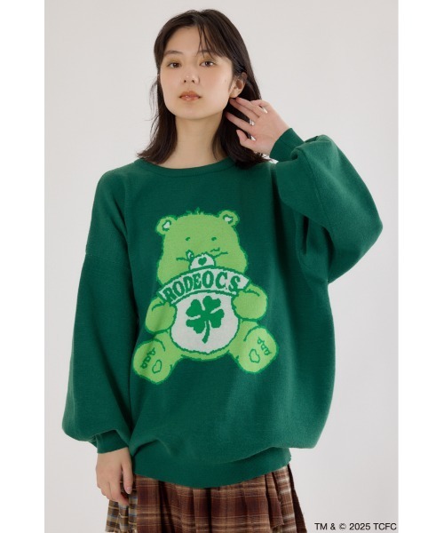 RODEO CROWNS WIDE BOWL（ロデオクラウンズワイドボウル）の「(Care Bears) カラーニットトップス（ニット/セーター・レディース・オフホワイト/ダークグリーン/イエロー/パープル/ネイビー・FREE）」の2枚目の写真