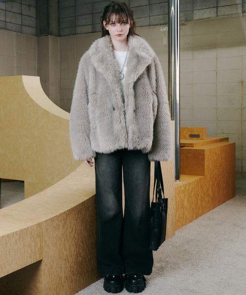 AIVER ショートフェイクファーコート（その他アウター）｜AIVER