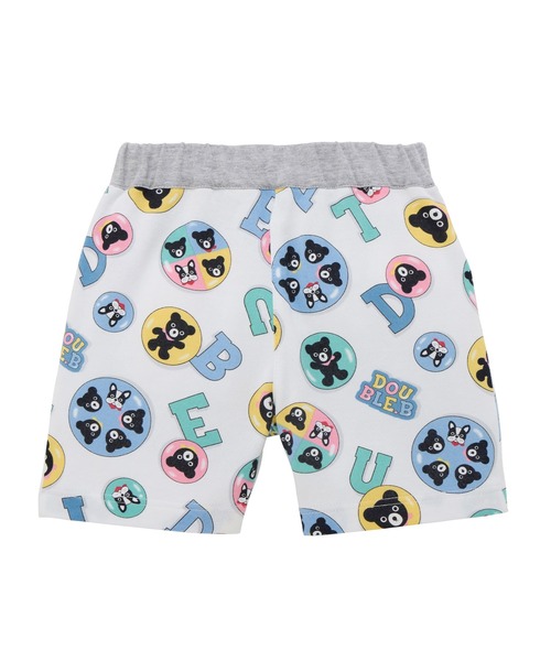 缶バッチ風デザイン5分丈パンツ