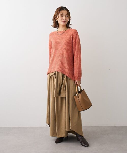 ELENCARE DUE（エレンカーレデュエ）の「・ELENCARE DUE 袖付デザインスカート（スカート・レディース・ブラック/ベージュ/ブラウン・FREE）」の4枚目の写真