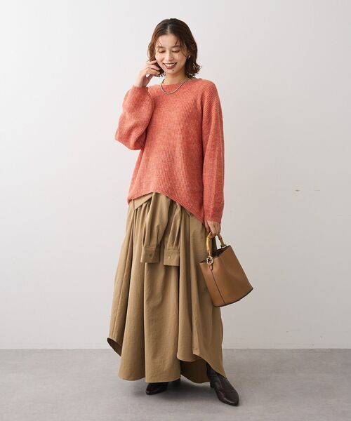 ELENCARE DUE（エレンカーレデュエ）の「・ELENCARE DUE 袖付デザインスカート（スカート・レディース・ブラック/ベージュ/ブラウン・FREE）」の5枚目の写真