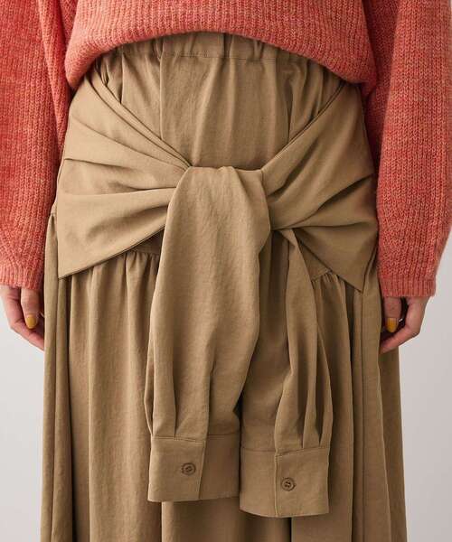 ELENCARE DUE（エレンカーレデュエ）の「・ELENCARE DUE 袖付デザインスカート（スカート・レディース・ブラック/ベージュ/ブラウン・FREE）」の6枚目の写真