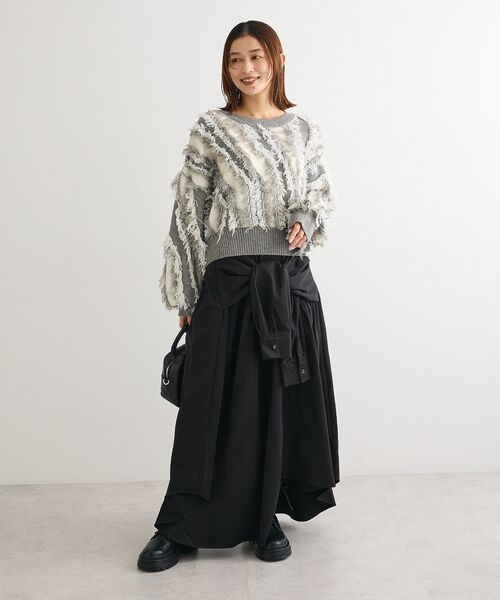 ELENCARE DUE（エレンカーレデュエ）の「・ELENCARE DUE 袖付デザインスカート（スカート・レディース・ブラック/ベージュ/ブラウン・FREE）」の8枚目の写真