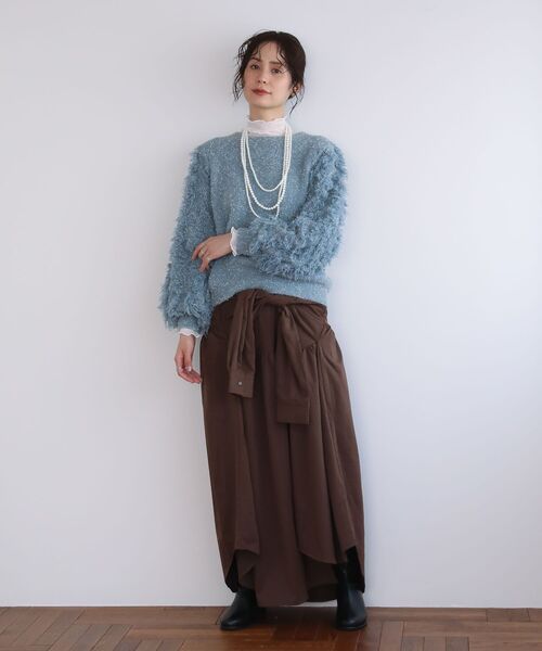 ELENCARE DUE（エレンカーレデュエ）の「・ELENCARE DUE 袖付デザインスカート（スカート・レディース・ブラック/ベージュ/ブラウン・FREE）」の13枚目の写真