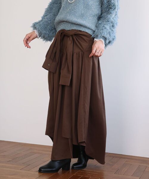 ELENCARE DUE（エレンカーレデュエ）の「・ELENCARE DUE 袖付デザインスカート（スカート・レディース・ブラック/ベージュ/ブラウン・FREE）」の14枚目の写真