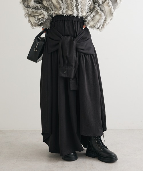 ELENCARE DUE（エレンカーレデュエ）の「・ELENCARE DUE 袖付デザインスカート（スカート・レディース・ブラック/ベージュ/ブラウン・FREE）」の2枚目の写真