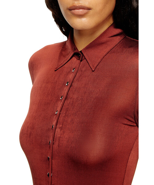 DIESEL（ディーゼル）の「ウィメンズ 長袖ドレス D-POL（シャツワンピース・レディース・ブラウン・SMALL/X-SMALL）」の2枚目の写真