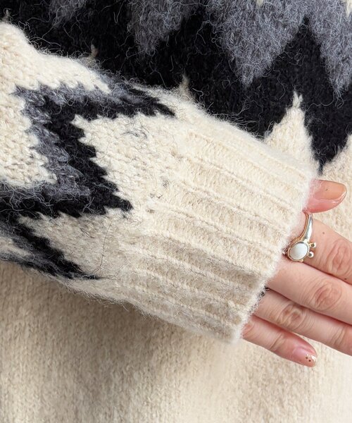 DouDou（ドゥドゥ）の「ノルディック柄ジップニットカーディガン