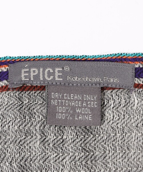 EPICE(エピス)の「EPICE ウール ラインストール(ストール/ショール・メンズ・グリーン系その他/ブルー系その他/グレー系その他2/ベージュ系その他・FREE)」の7枚目の写真