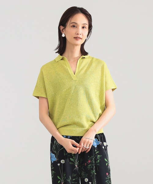 SLOANE(スローン)の「SLOANE / 10ゲージ スキッパー ハーフスリーブ ニット(ニット/セーター・レディース・イエロー/ブラック・2)」の16枚目の写真