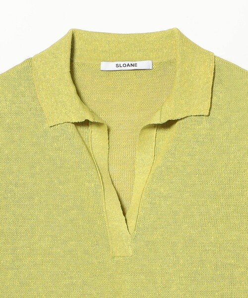 SLOANE(スローン)の「SLOANE / 10ゲージ スキッパー ハーフスリーブ ニット(ニット/セーター・レディース・イエロー/ブラック・2)」の7枚目の写真
