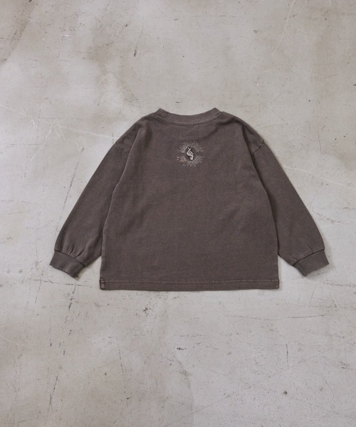 Fluffy BROTHERS(フラッフィーブラザーズ)の「ピグメント加工ロンT(大人サイズ)(Tシャツ/カットソー・メンズ・パープル/ダークブラウン・XL/L/M)」の3枚目の写真