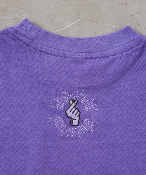 Fluffy BROTHERS(フラッフィーブラザーズ)の「ピグメント加工ロンT(大人サイズ)(Tシャツ/カットソー・メンズ・パープル/ダークブラウン・XL/L/M)」の11枚目の写真