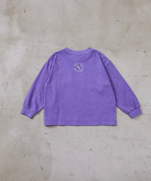 Fluffy BROTHERS(フラッフィーブラザーズ)の「ピグメント加工ロンT(大人サイズ)(Tシャツ/カットソー・メンズ・パープル/ダークブラウン・XL/L/M)」の9枚目の写真