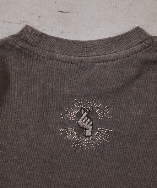 Fluffy BROTHERS(フラッフィーブラザーズ)の「ピグメント加工ロンT(大人サイズ)(Tシャツ/カットソー・メンズ・パープル/ダークブラウン・XL/L/M)」の5枚目の写真
