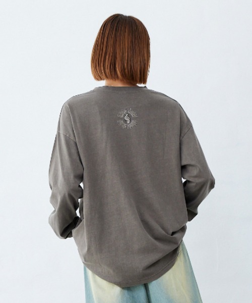 Fluffy BROTHERS(フラッフィーブラザーズ)の「ピグメント加工ロンT(大人サイズ)(Tシャツ/カットソー・メンズ・パープル/ダークブラウン・XL/L/M)」の19枚目の写真