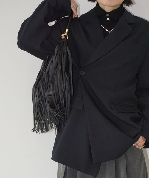 chuclla（チュクラ）の「オーバーサイズジャケット chw25a118（テーラードジャケット・レディース・ブラック・S/M）」の6枚目の写真