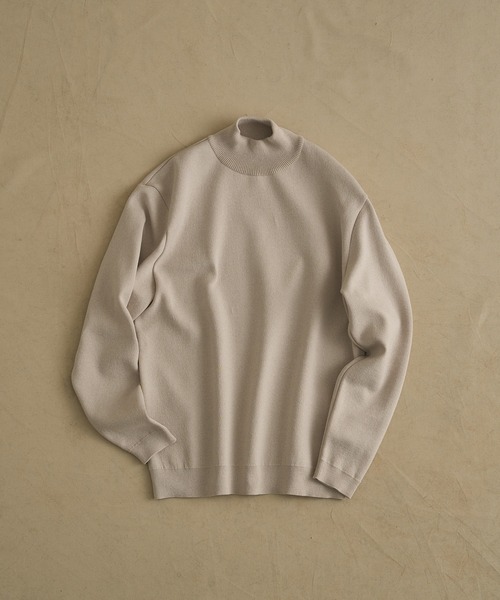 PUBLIC TOKYO(パブリックトウキョウ)の「バウンドウールハイネックニット/モックネックニット /オフィスカジュアル/ウォッシャブル/セーター/毛玉防止(ニット/セーター・メンズ・ブラック/ダークグレー/グレー/ホワイト/グレイッシュベージュ・4/3/2/1)」の2枚目の写真