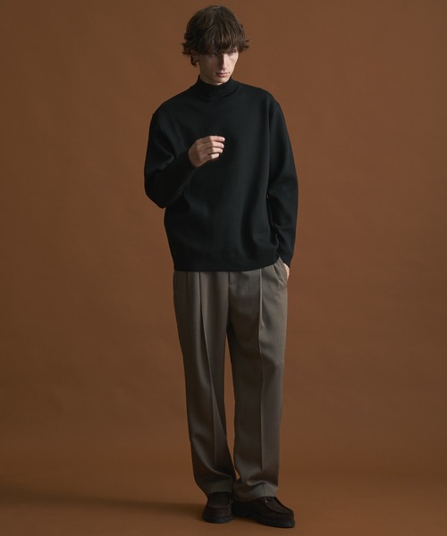 PUBLIC TOKYO(パブリックトウキョウ)の「バウンドウールハイネックニット/モックネックニット /オフィスカジュアル/ウォッシャブル/セーター/毛玉防止(ニット/セーター・メンズ・ブラック/ダークグレー/グレー/ホワイト/グレイッシュベージュ・4/3/2/1)」の12枚目の写真