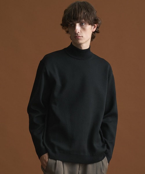 PUBLIC TOKYO(パブリックトウキョウ)の「バウンドウールハイネックニット/モックネックニット /オフィスカジュアル/ウォッシャブル/セーター/毛玉防止(ニット/セーター・メンズ・ブラック/ダークグレー/グレー/ホワイト/グレイッシュベージュ・4/3/2/1)」の7枚目の写真