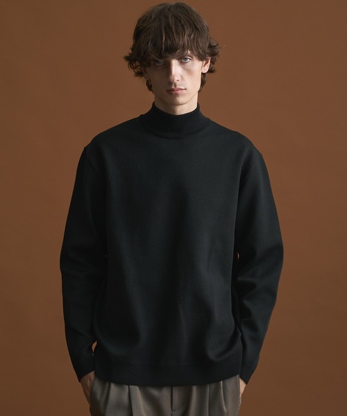 PUBLIC TOKYO(パブリックトウキョウ)の「バウンドウールハイネックニット/モックネックニット /オフィスカジュアル/ウォッシャブル/セーター/毛玉防止(ニット/セーター・メンズ・ブラック/ダークグレー/グレー/ホワイト/グレイッシュベージュ・4/3/2/1)」の9枚目の写真