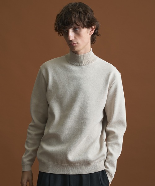 PUBLIC TOKYO(パブリックトウキョウ)の「バウンドウールハイネックニット/モックネックニット /オフィスカジュアル/ウォッシャブル/セーター/毛玉防止(ニット/セーター・メンズ・ブラック/ダークグレー/グレー/ホワイト/グレイッシュベージュ・4/3/2/1)」の19枚目の写真