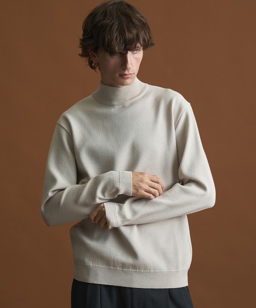 PUBLIC TOKYO(パブリックトウキョウ)の「バウンドウールハイネックニット/モックネックニット /オフィスカジュアル/ウォッシャブル/セーター/毛玉防止(ニット/セーター・メンズ・ブラック/ダークグレー/グレー/ホワイト/グレイッシュベージュ・4/3/2/1)」の20枚目の写真