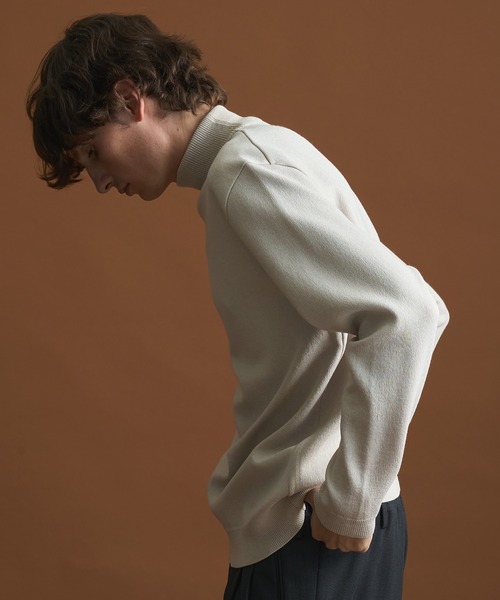 PUBLIC TOKYO(パブリックトウキョウ)の「バウンドウールハイネックニット/モックネックニット /オフィスカジュアル/ウォッシャブル/セーター/毛玉防止(ニット/セーター・メンズ・ブラック/ダークグレー/グレー/ホワイト/グレイッシュベージュ・4/3/2/1)」の21枚目の写真