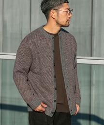 URBAN RESEARCH ROSSO MEN | 『XLサイズあり』バーズアイ柄クルーニットカーディガン(カーディガン/ボレロ)