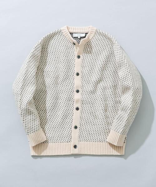 URBAN RESEARCH ROSSO MEN（アーバンリサーチロッソメン）の「『XLサイズあり』バーズアイ柄クルーニットカーディガン（カーディガン/ボレロ・メンズ・ネイビー/グレー/アイボリー/ブラック・SMALL/MEDIUM/LARGE/X-LARGE）」の2枚目の写真