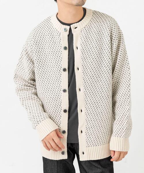URBAN RESEARCH ROSSO MEN（アーバンリサーチロッソメン）の「『XLサイズあり』バーズアイ柄クルーニットカーディガン（カーディガン/ボレロ・メンズ・ネイビー/グレー/アイボリー/ブラック・SMALL/MEDIUM/LARGE/X-LARGE）」の9枚目の写真