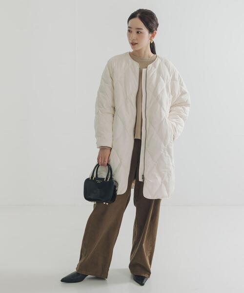 URBAN RESEARCH（アーバンリサーチ）の「『Sサイズ/WEB限定』コクーンキルティングロングダウン（ダウンジャケット/コート・レディース・ブラック/オフホワイト/ブラウン・SMALL/FREE）」の16枚目の写真