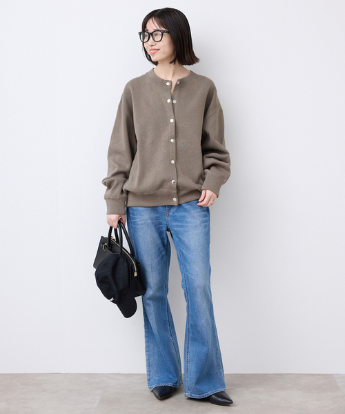 SLOBE IENA（スローブイエナ）の「《WEB限定/追加4》ダブルフェイスジャージースナップカーディガン（カーディガン/ボレロ・メンズ・ブルー系その他/カーキ・FREE）」の6枚目の写真