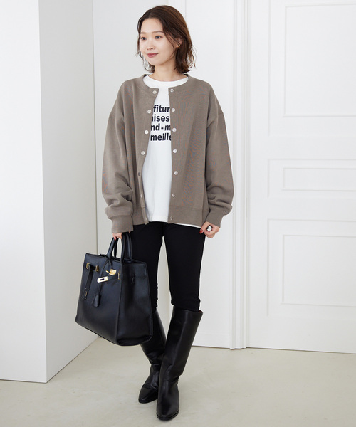 SLOBE IENA（スローブイエナ）の「《WEB限定/追加4》ダブルフェイスジャージースナップカーディガン（カーディガン/ボレロ・メンズ・ブルー系その他/カーキ・FREE）」の9枚目の写真