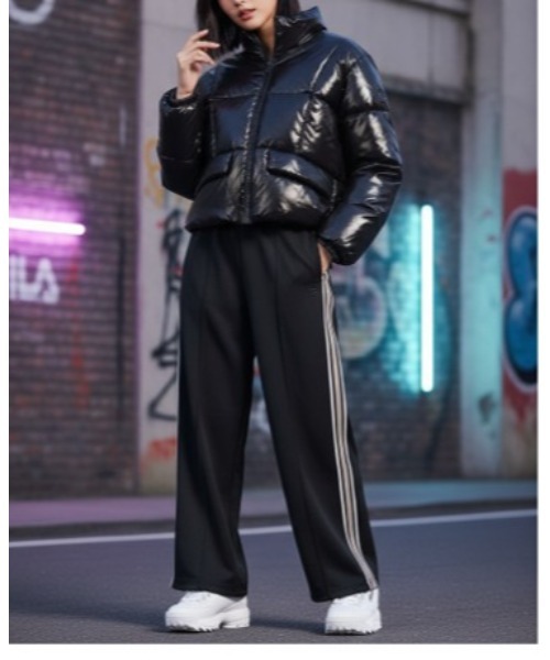 FILA★MILANO DOWN フードグースダウンショートジャケット FILA☆MILANO DOWN フードグースダウンショートジャケット