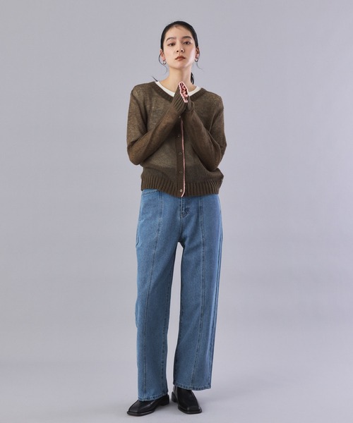 Muscat（マスカット）の「センターライン ハイウエストストレートデニム（デニムパンツ・レディース・ブルー/ブルー系その他・M/S）」の14枚目の写真