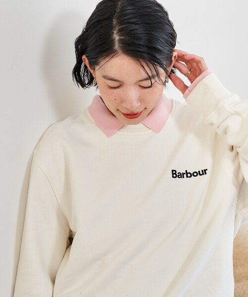 FREAK'S STORE(フリークスストア)の「Barbour × FREAK'S STORE/バブアー 別注 ALLEN BY CREW NECK SWEAT SHIRT/別注 ロゴスウェット(スウェット・レディース・グレー/ブラック/ホワイト・SMALL/MEDIUM)」の15枚目の写真