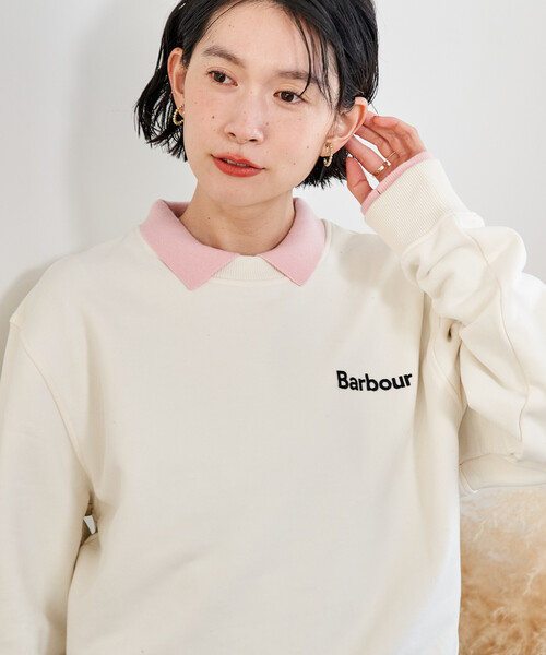 FREAK'S STORE(フリークスストア)の「Barbour × FREAK'S STORE/バブアー 別注 ALLEN BY CREW NECK SWEAT SHIRT/別注 ロゴスウェット(スウェット・レディース・グレー/ブラック/ホワイト・SMALL/MEDIUM)」の16枚目の写真