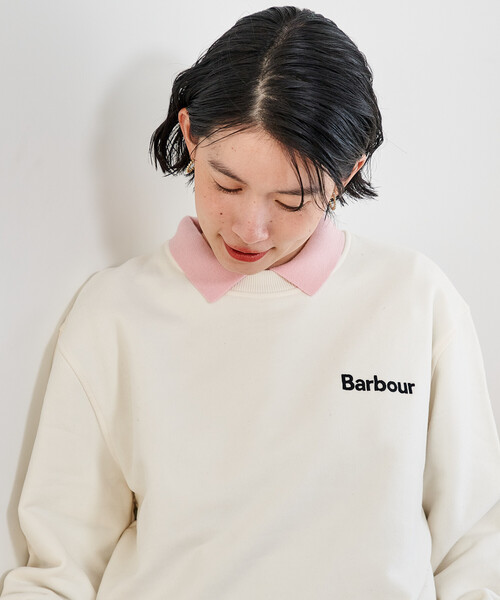 FREAK'S STORE(フリークスストア)の「Barbour × FREAK'S STORE/バブアー 別注 ALLEN BY CREW NECK SWEAT SHIRT/別注 ロゴスウェット(スウェット・レディース・グレー/ブラック/ホワイト・SMALL/MEDIUM)」の17枚目の写真