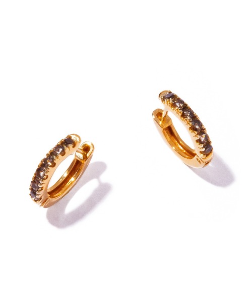 les bon bon】embrace smoky quartz pierce pair/エンブレイス