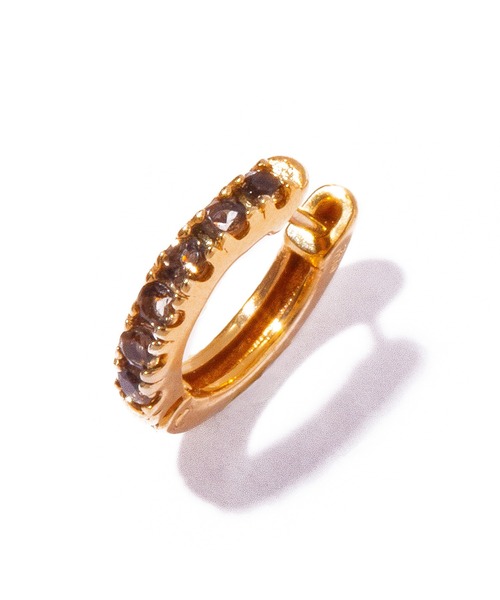 les bonbon(ルボンボン)の「【les bon bon】embrace smoky quartz pierce pair/エンブレイス スモーキークォーツ ピアス BOB801(ピアス(両耳用)・レディース・ゴールド・FREE)」の3枚目の写真