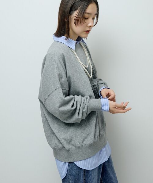 Green　Parks（グリーンパークス）の「オーバーサイズロゴ裏毛プルオーバー（スウェット・レディース・ホワイト系その他/マスタード/チャコールグレー/オフホワイト/杢グレー・FREE）」の9枚目の写真