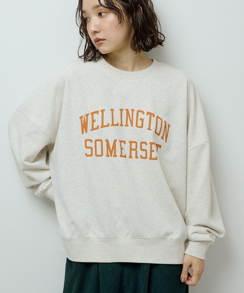 Green　Parks（グリーンパークス）の「オーバーサイズロゴ裏毛プルオーバー（スウェット・レディース・ホワイト系その他/マスタード/チャコールグレー/オフホワイト/杢グレー・FREE）」の3枚目の写真