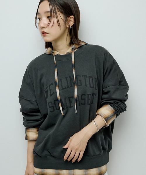 セール】オーバーサイズロゴ裏毛プルオーバー（スウェット）｜Green