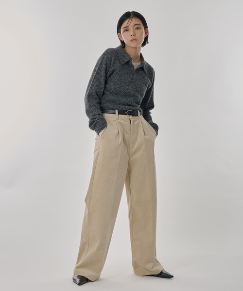 Perushu(ペルーシュ)の「センタープレスタックストレートコーデュロイワイドパンツ(その他パンツ・レディース・ブラウン/アイボリー/チャコールグレー・SMALL/MEDIUM)」の21枚目の写真
