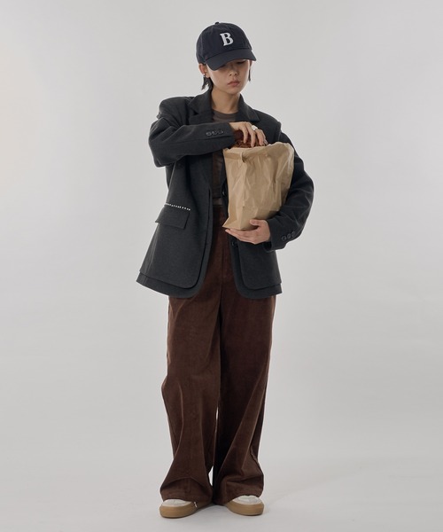 Perushu(ペルーシュ)の「センタープレスタックストレートコーデュロイワイドパンツ(その他パンツ・レディース・ブラウン/アイボリー/チャコールグレー・SMALL/MEDIUM)」の17枚目の写真
