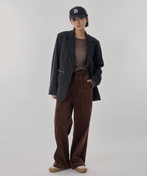 Perushu(ペルーシュ)の「センタープレスタックストレートコーデュロイワイドパンツ(その他パンツ・レディース・ブラウン/アイボリー/チャコールグレー・SMALL/MEDIUM)」の14枚目の写真